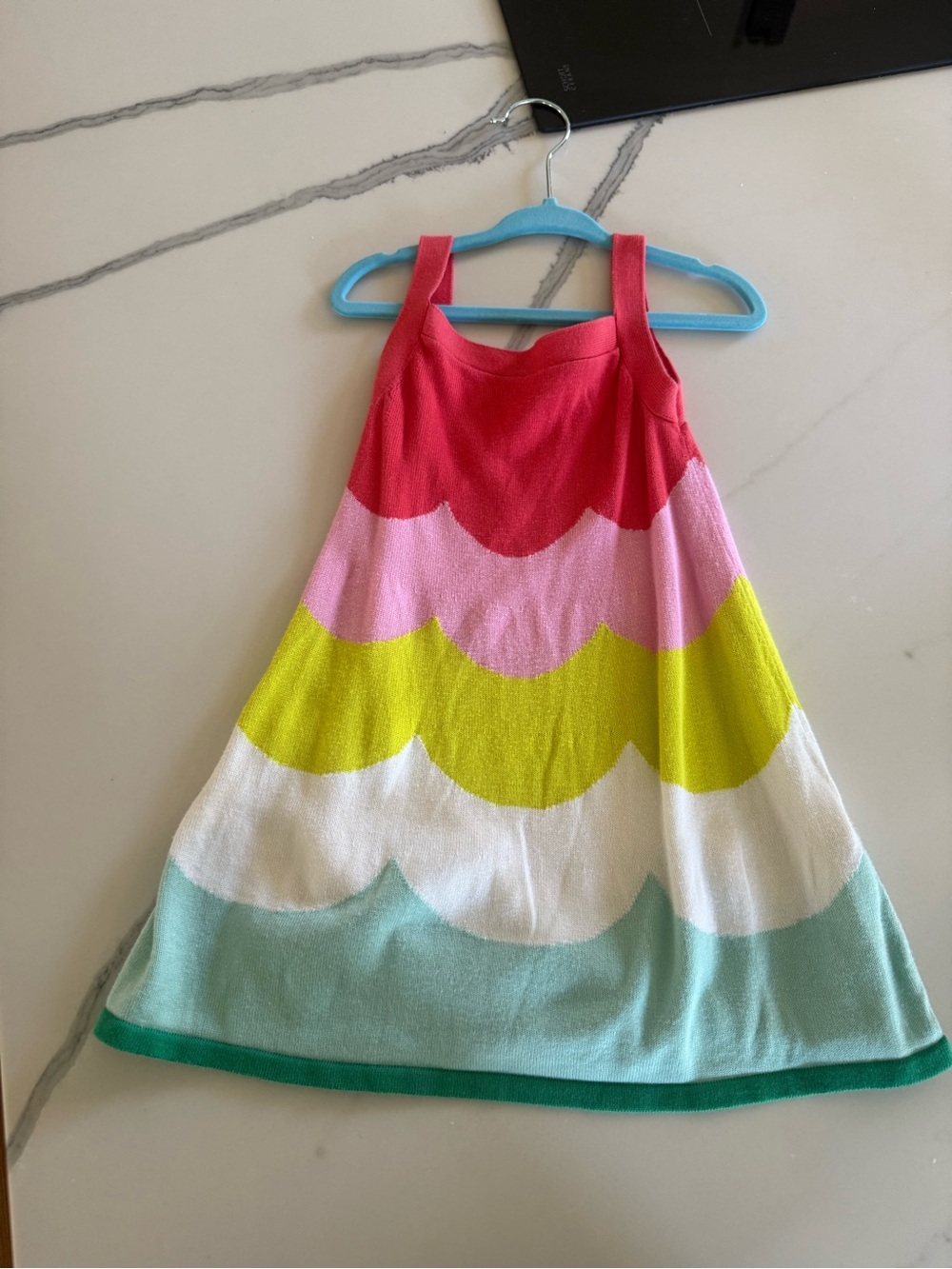 Mini Boden  Colorblock Scallop Tank Dress - Multicolor